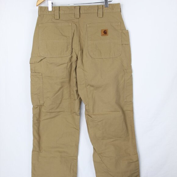 Carhartt B151 DKH Work Pants 34x30 Loose Fit Dark Khaki Utility Cotton Canvas - Picture 8 of 9